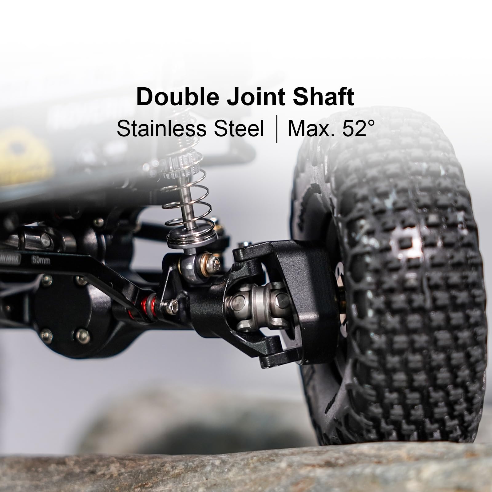 INJORA Assali Planet +4mm con Alberi a Doppia Giunzione e Fusi Direttori in Ottone per Axial SCX24 1/24