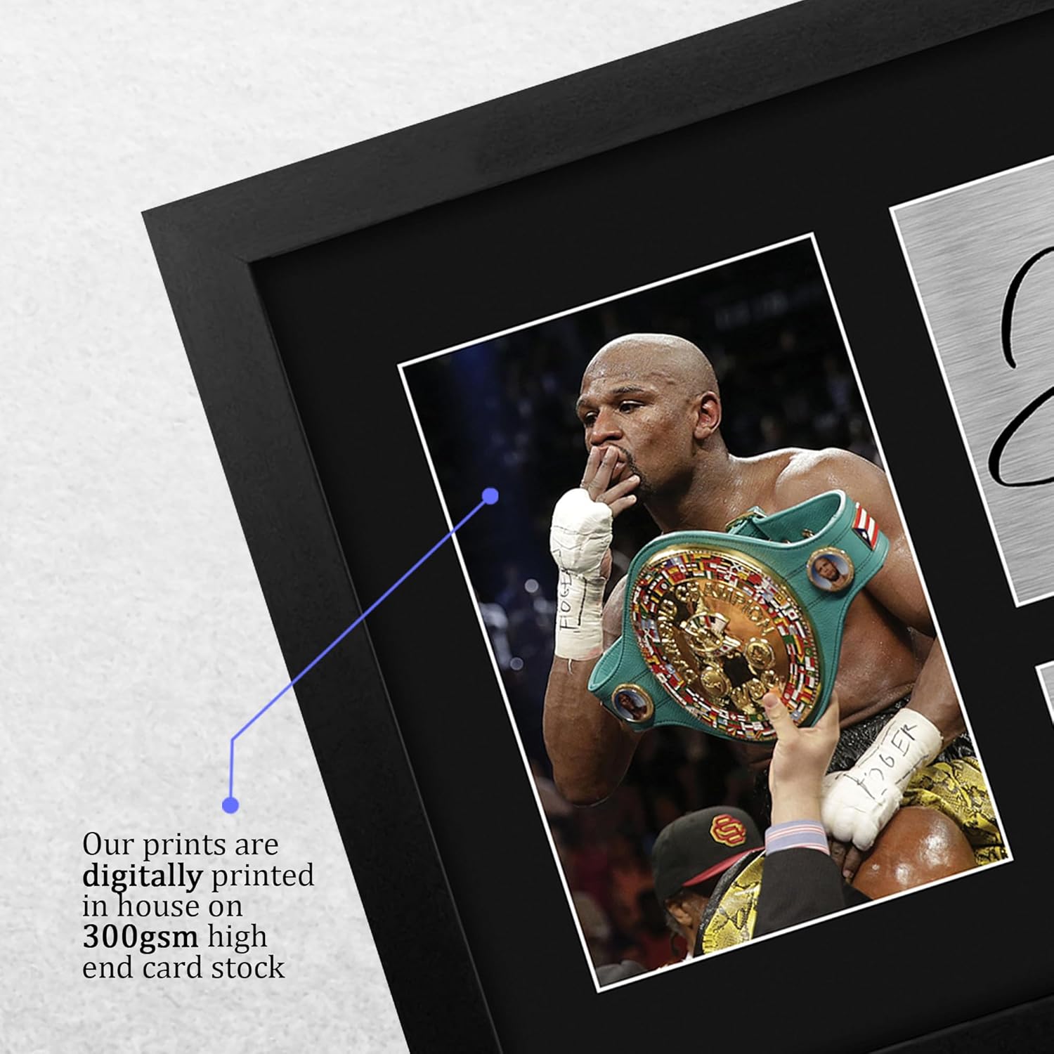 HWC Trading Floyd Mayweather Framed Gift Signed Printed Autograph Boxing Print Photo Picture Display - US Letter Size
