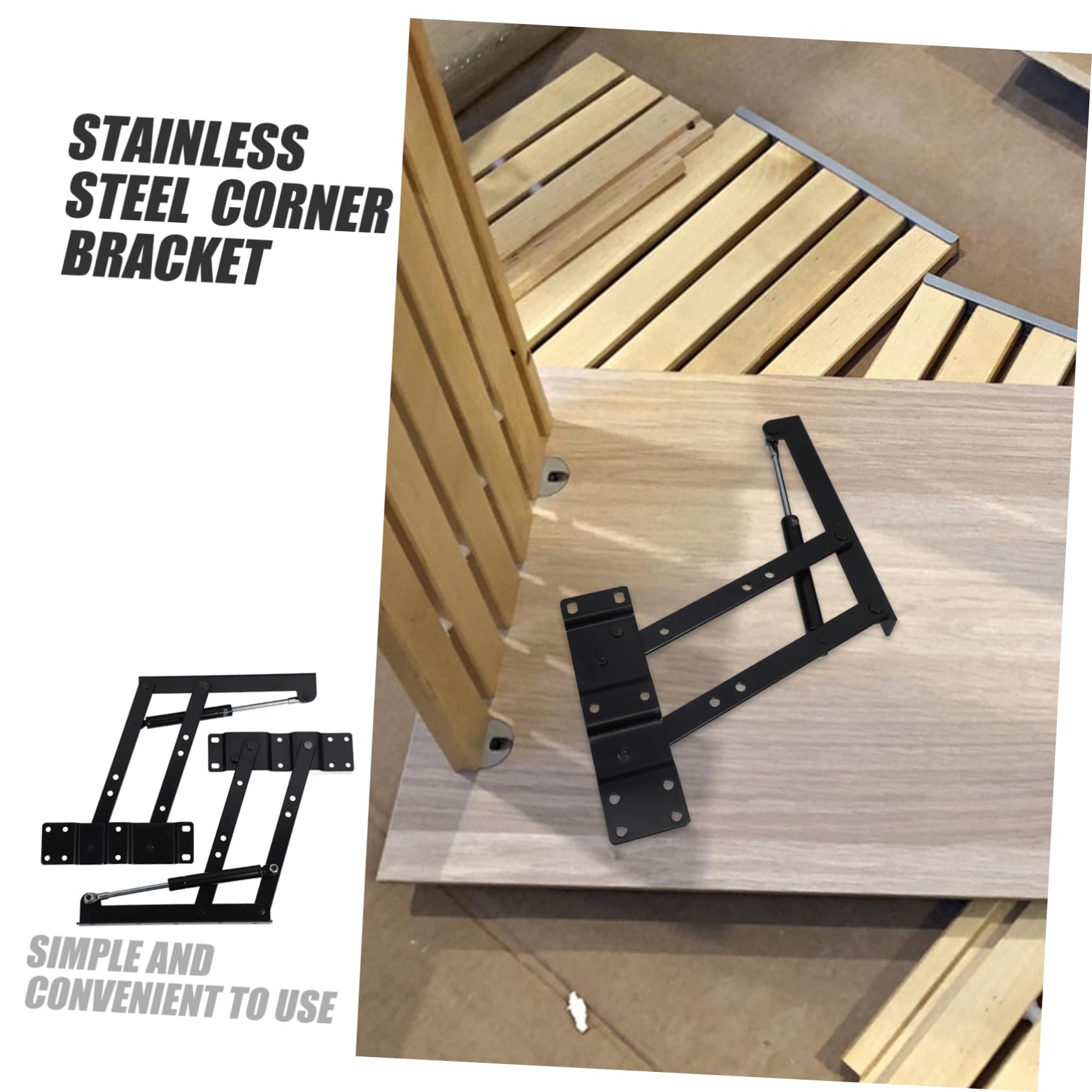 SHINEOFI Soporte Elevador para Mesa de Hierro Negro Estructura Resistente y Diseño Plegable Adecuado para Mesa de Centro y Funcional