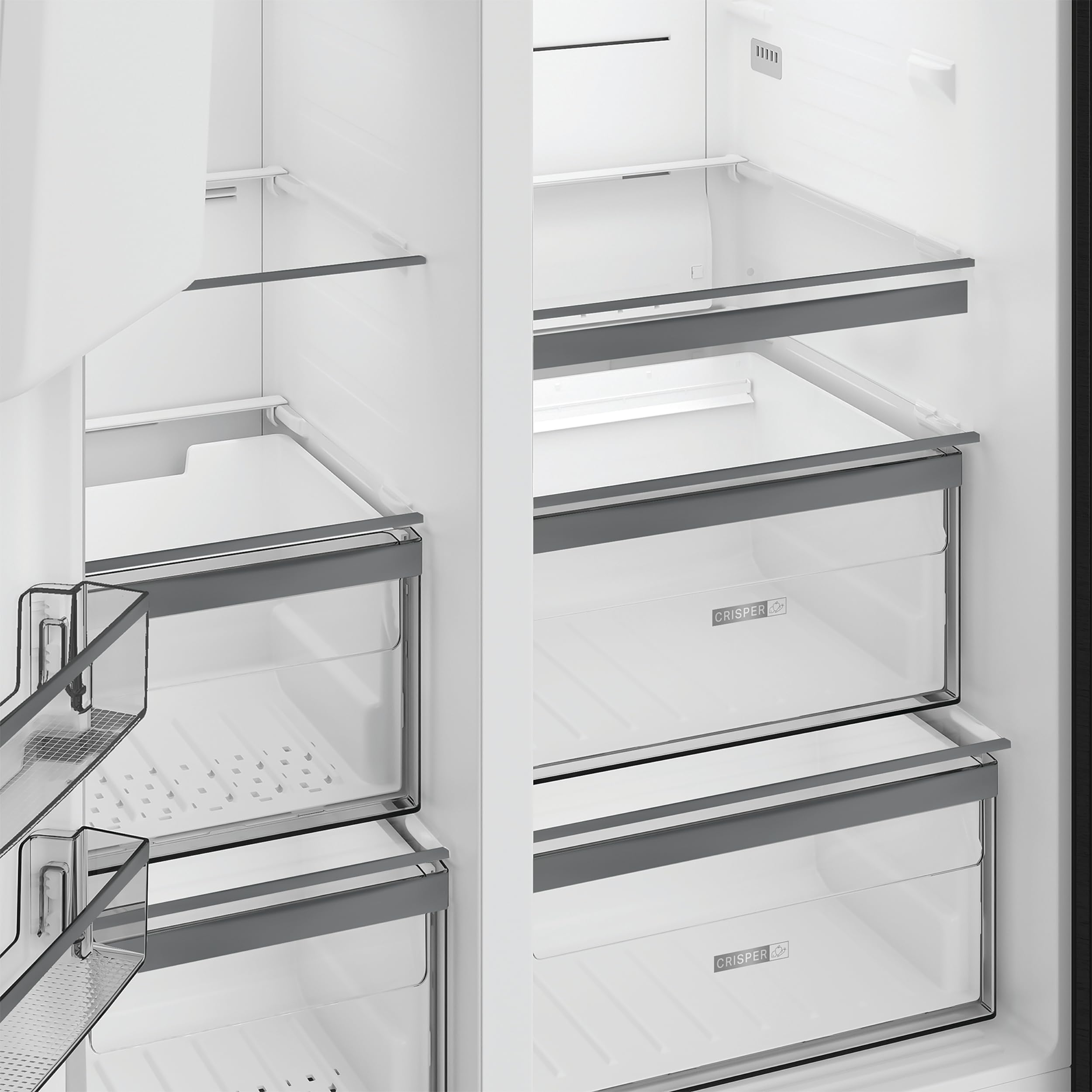Bauknecht SBS IW E90 Pearl Side by Side Kühl-Gefrierkombination/ 25 Jahre nachgewiesene Zuverlassigkeit und Lebensdauer-Inverter Kompressor/Wasser- und Eiswürfelspender/Dual Cool Total NoFrost