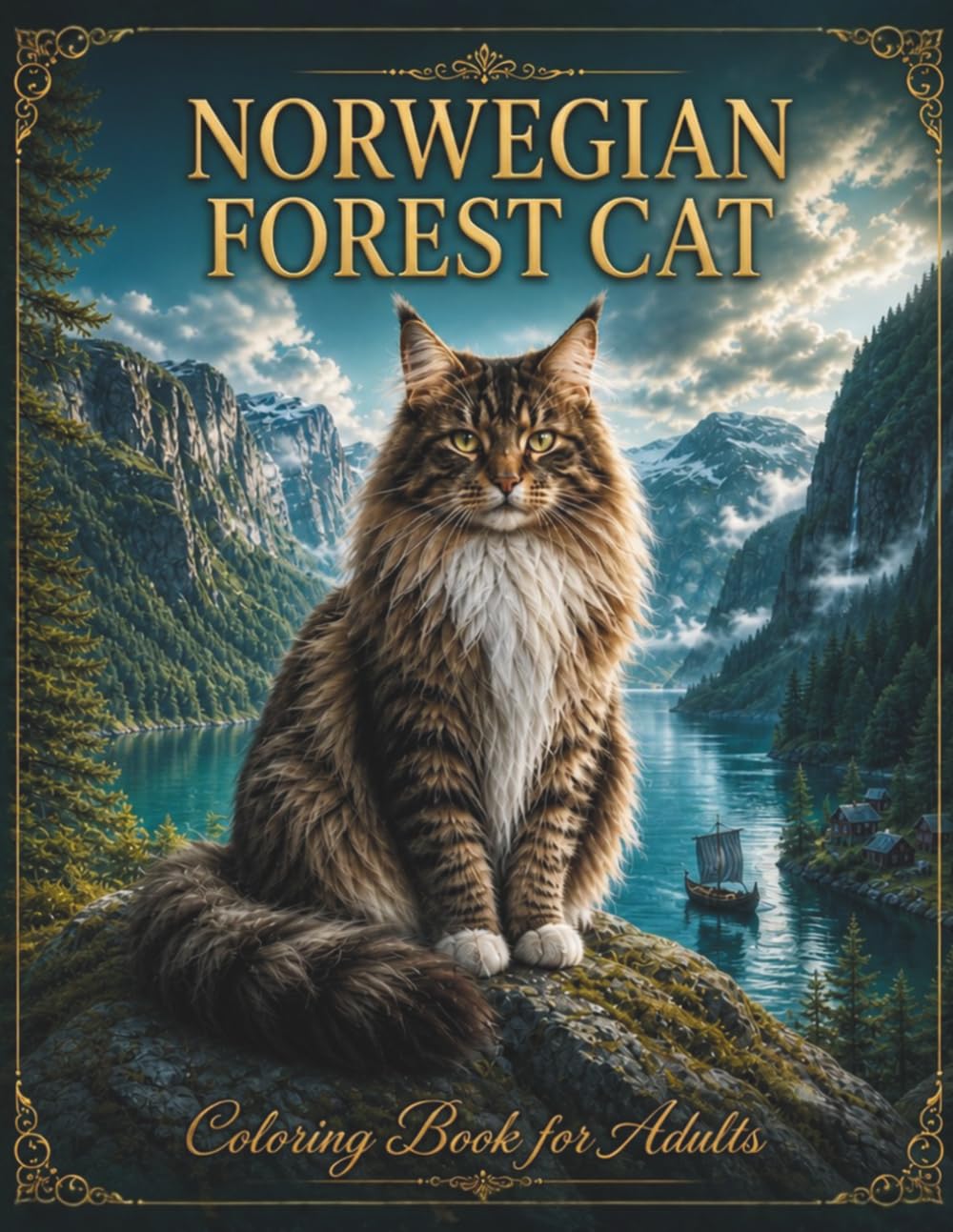 Norwegian Forest Cats Coloring Book for Adults and Teens: Majestic Fluffy Forest Cat Coloring Pages for Relaxation, Stress Relief and Creative Fun (Cat Breeds Coloring Collection)