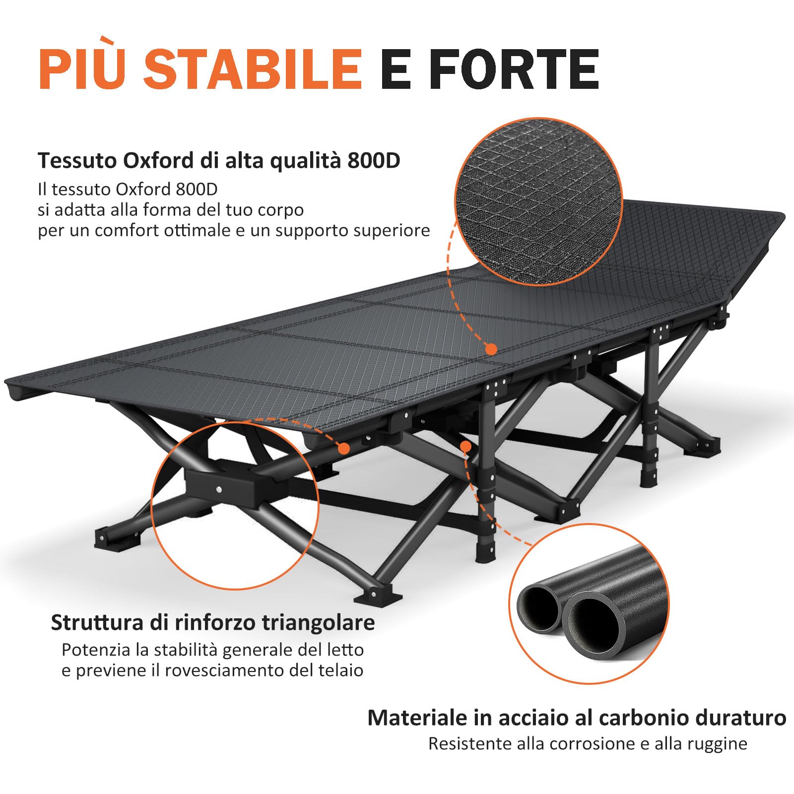 ATORPOK SHOP Cama plegable para adultos con almohada cómoda, cama portátil plegable para dormir que soporta hasta 200 kg