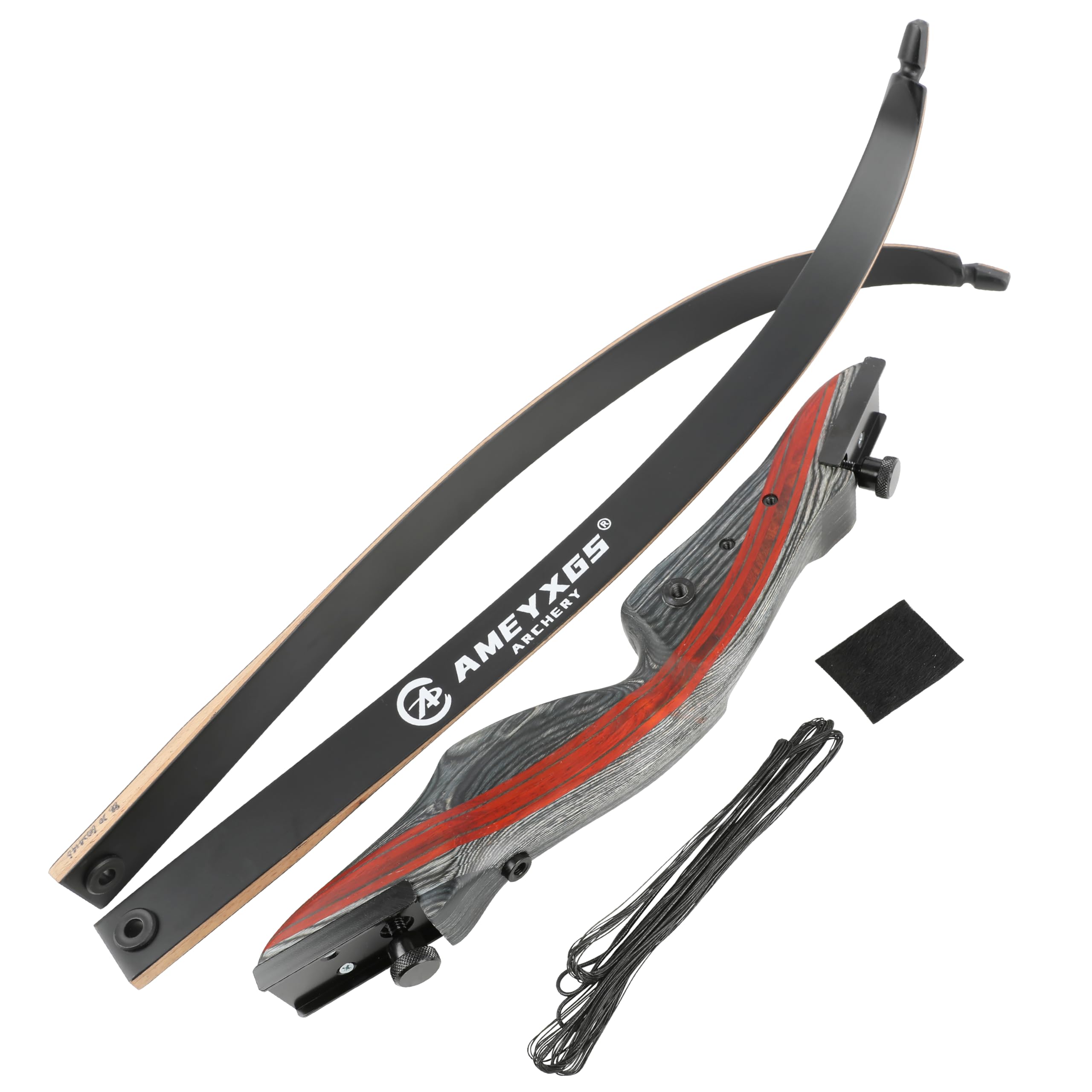 Arc recurve démontable 62" 20-44 LB Chasse Traditionnel Droitier Poignée 17 Pouces Tir à l'arc Plein air