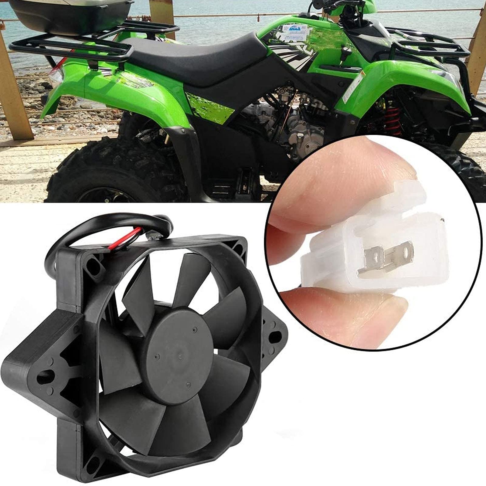 Fydun Ventola di Raffreddamento per Moto 12V 15W, Ventilatore Sottile Universale Accessorio per Moto ATV Go Kart