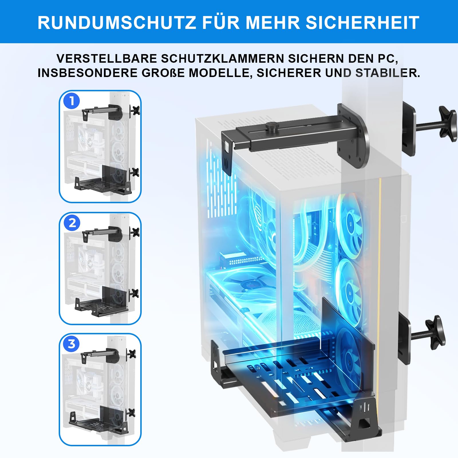 PC-Halterung unter dem Schreibtisch, Under Desk PC Mount
