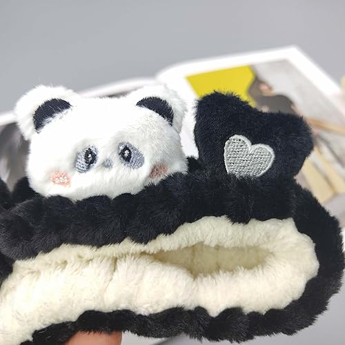 Miniatura 3 de Eluckya Diadema Kawaii de spa, linda diadema de oso para el cuidado de la piel, maquillaje y lavado, de microfibra suave, de forro polar coral, para