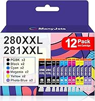 Vista 1 de PGI-280XXL CLI-281XXL - Cartucho de tinta compatible con Canon 280 281 PGI-280 CLI-281 XXL, funciona con Canon PIXMA TS9520 TS9521C TR7520 TR8520