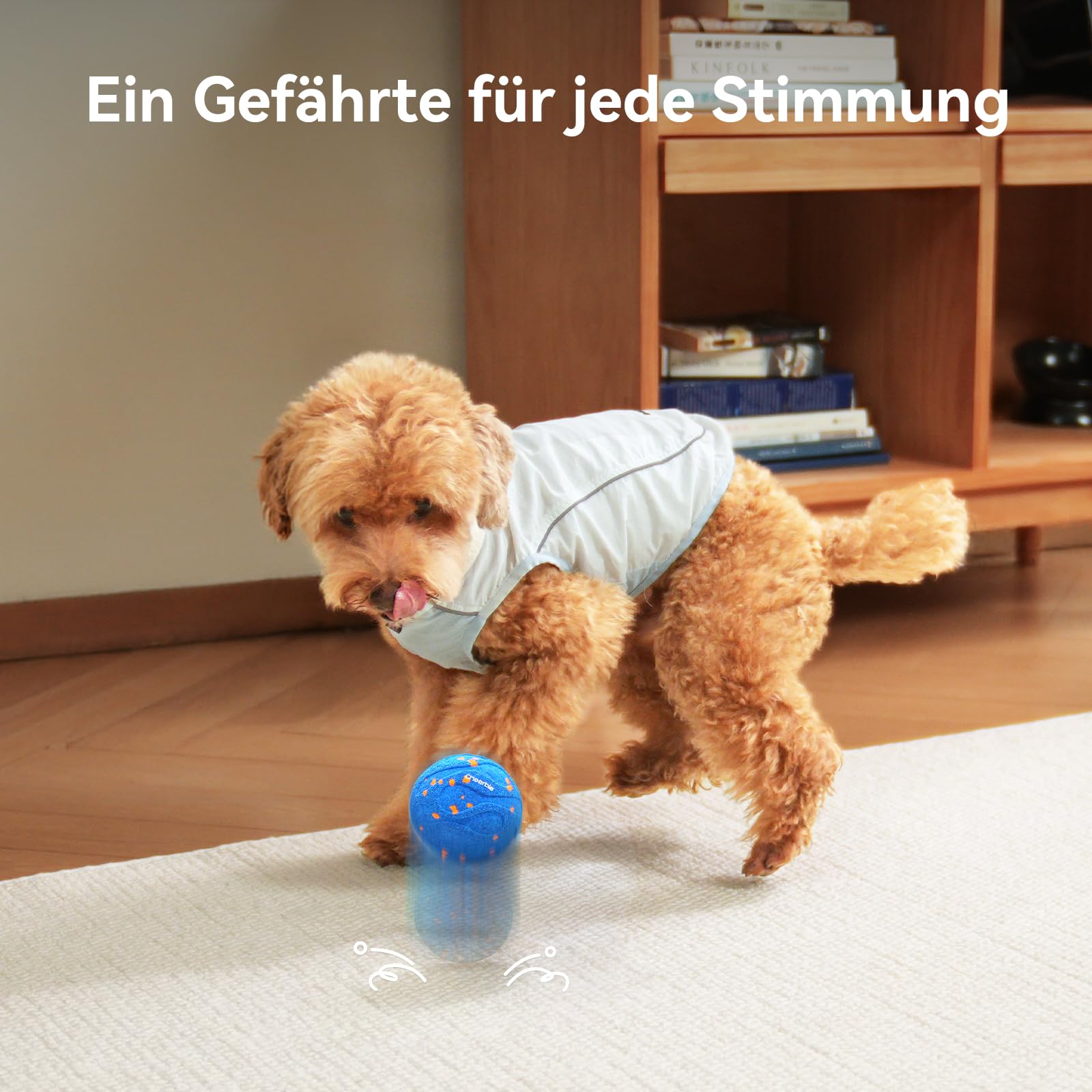 Cheerble Interaktiver Hundeball - Wicked Ball Air Neo mit Beruhigungsmodus | Hundespielzeug Ball mit 3 Spielmodi, IPX7 wasserdicht, E-TPU, leises Hundespielzeug für kleine & große Rassen, Blau