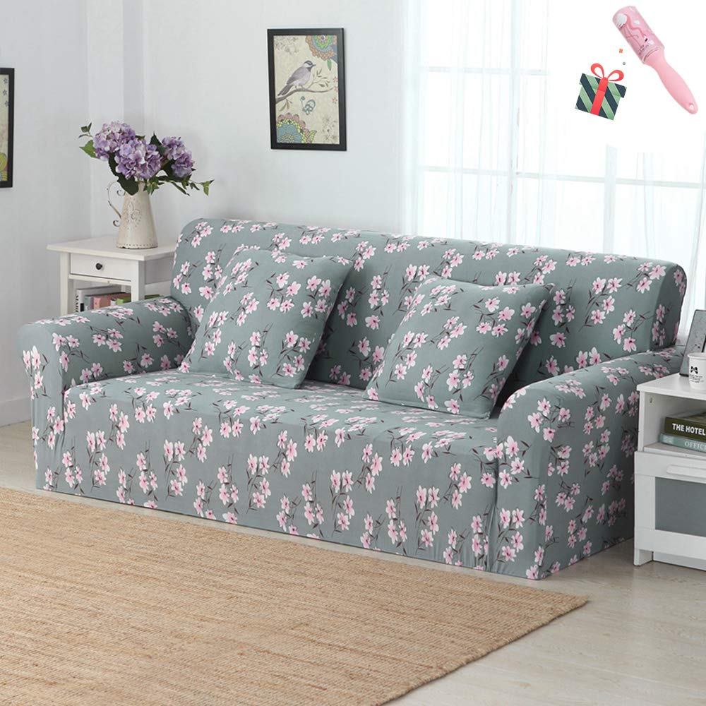 Morbuy Stretch Sofa Covers 2 seater Floral Printed Loveseat Couch Covers Sofa Slipcovers Washable Spandex Fabric Pet Furniture Protector Slipcovers for Leather Sofas