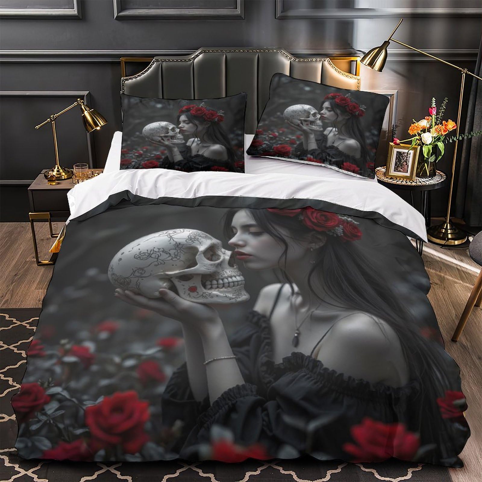 Housse de couette hypoallergénique et douce à fermeture éclair King