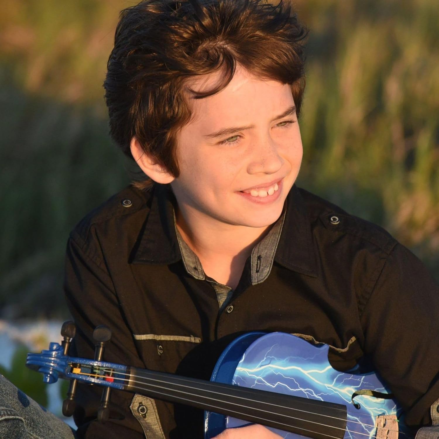 Creative Concept Instruments BL7044 Rozanna's Lighting Violin Outfit, 4/4, Blue