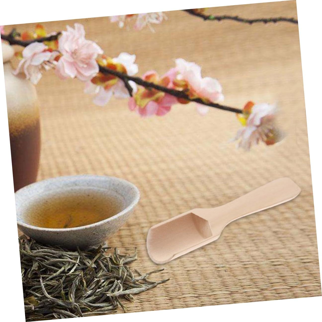 Beavorty 15pcs Small Wooden Tea Spoon and Salt Shovel, Flat Handle Scoop 2.8x11cm, Natural Wood, Multipurpose Tea Accessories for Kitchen and Dining