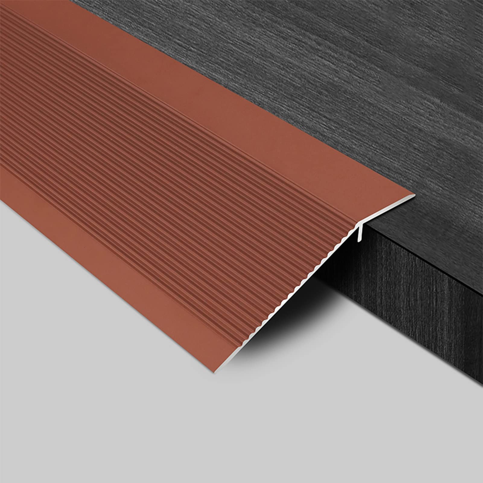 Remys Red Suitable Height Difference 0.3In-1.5In,Extra Wide Doorway Ucer, Waterproof Aluminum Thresholds Transition Strip, Carpet Joining Strips(,105Cm/41.3In)
