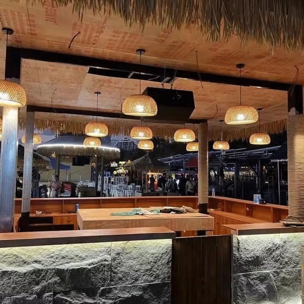 Chińska Lampa Wisząca Z Bambusa, Oświetlenie Sufitowe Z Bambusa, Wiszące, Do Sypialni, Restauracji, Herbaciarni, Baru, Jadalni, Żyrandoli, Oświetlenie Szynowe Do Salonu, Jadalni, Baru CJSLXGBL