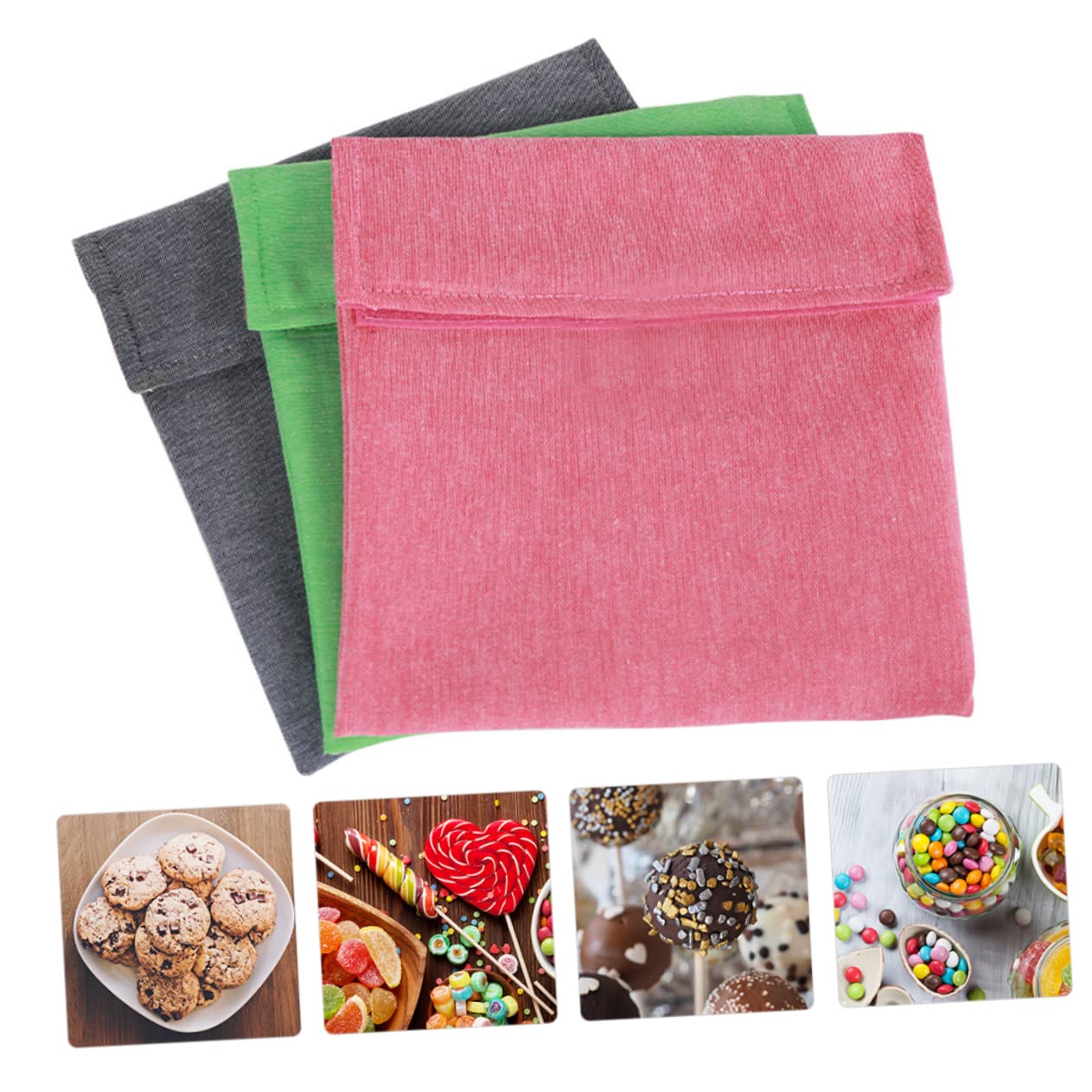 FRCOLOR 2juegos Reutilizables para Snacks Almacenamiento De Comida Lavable Verde Rosa para Cocina y Merienda Infantil