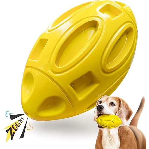EASTBLUE Squeaky Dog Toys for Aggressive Chewers: Rubber Puppy Chew Ball with Squeaker, Almost Indestructible and Durable Pet Toy for Medium and Large Breed