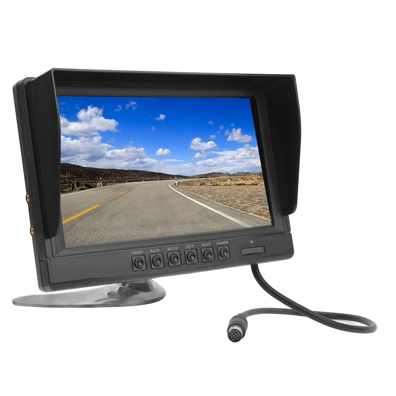 Monitor de cámara de respaldo IPS HD de 9 pulgadas con entrada de video de 4 vías, visión trasera y pantalla de marcha atrás para camiones, caravanas, remolques y automóviles de pasajeros