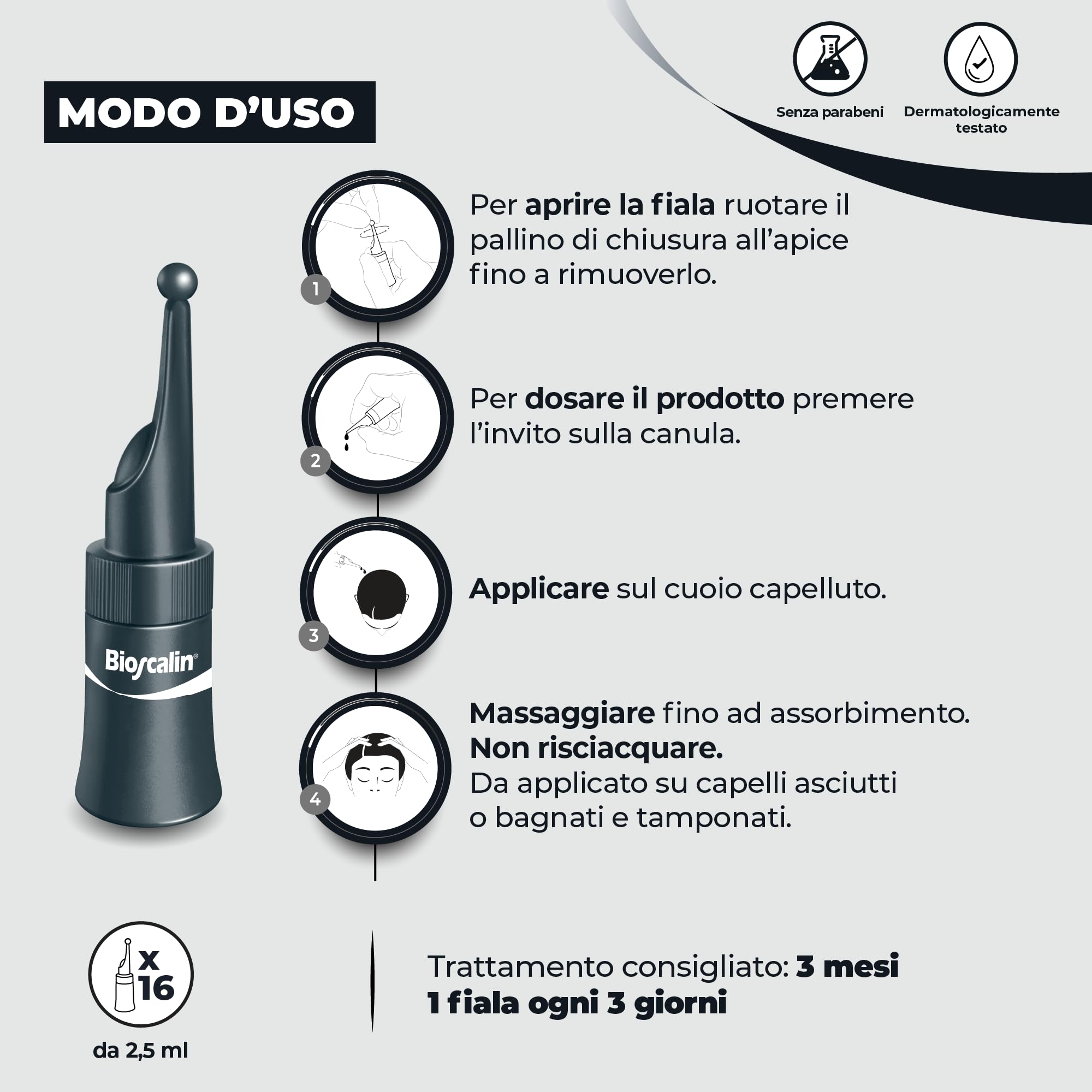 Bioscalin PRO•DENSITY Uomo, Booster Capillare, 2 Mesi di Trattamento, 2 Volte a Settimana, 16 Fiale da 2,5 ml