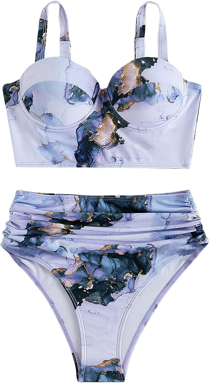 Bikini dam push up topp, baddräkt dam sport strandbikini, med bygel hög
