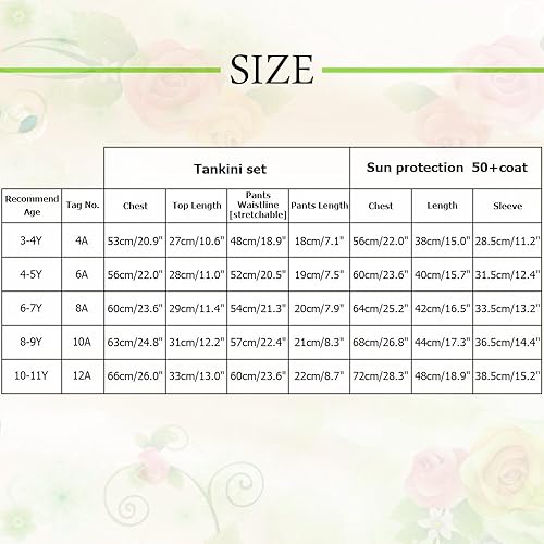 Miniatura 6 de TFJH E Traje de baño para niñas SPF UPF 50+ UV 3 piezas de protección contra erupciones trajes de baño trajes de baño