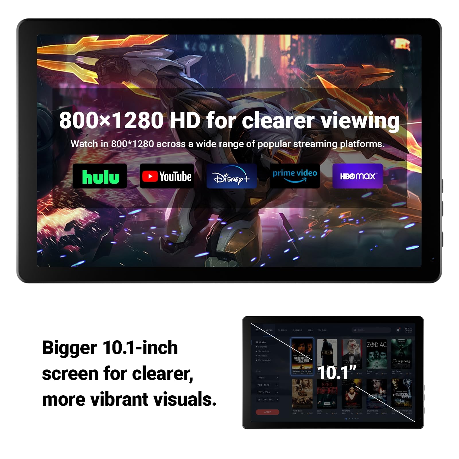 Android 15 Tablet 10 Zoll – 20GB RAM 64GB ROM bis 1TB TF, 800×1280 IPS, Dual Kamera 2MP+5MP, WiFi6+BT5.4, 5000mAh Akku, Typ-C, OMS, Schwarz