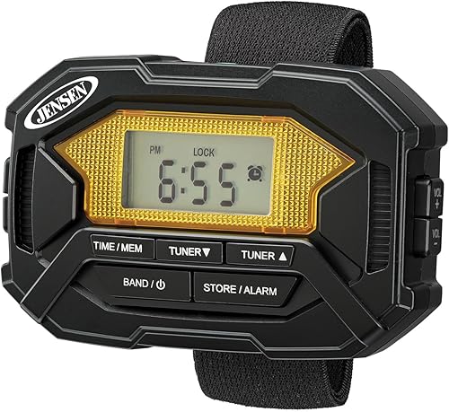 Miniatura 6 de Jensen SAB-60 Brazalete Digital AMFM Radio Estéreo con Reloj y Auriculares, Negro, SAB-60