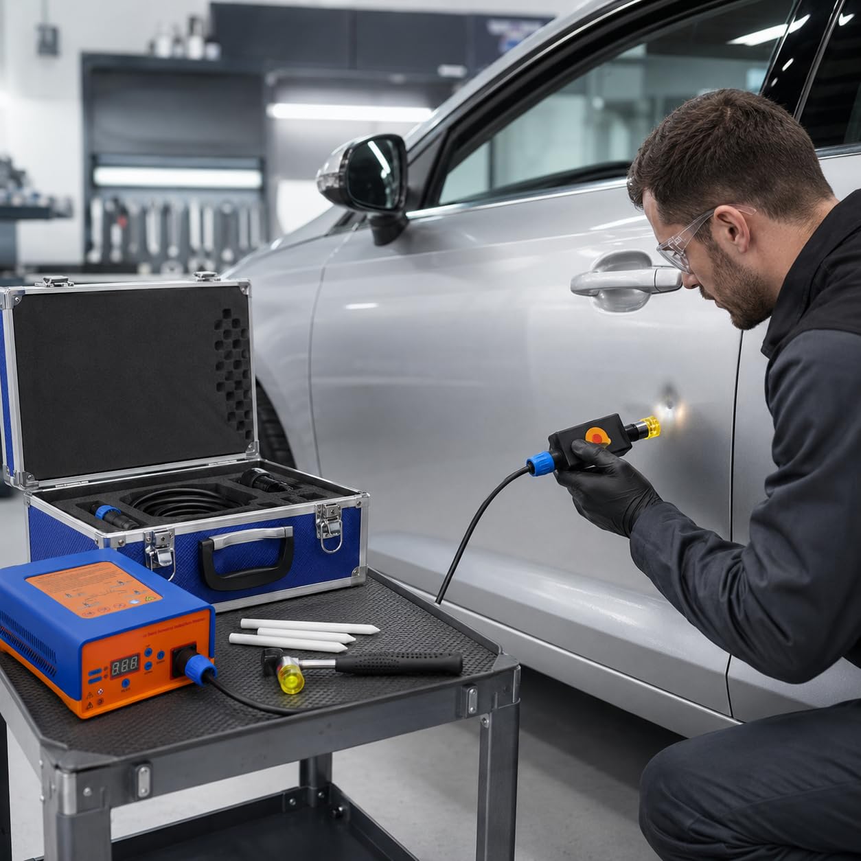 Dispositivo riscaldante a induzione da 1380 W, dispositivo di riparazione delle ammaccature per auto, PDR per riscaldamento a induzione, Hot Box, kit di riparazione per carrozzeria e