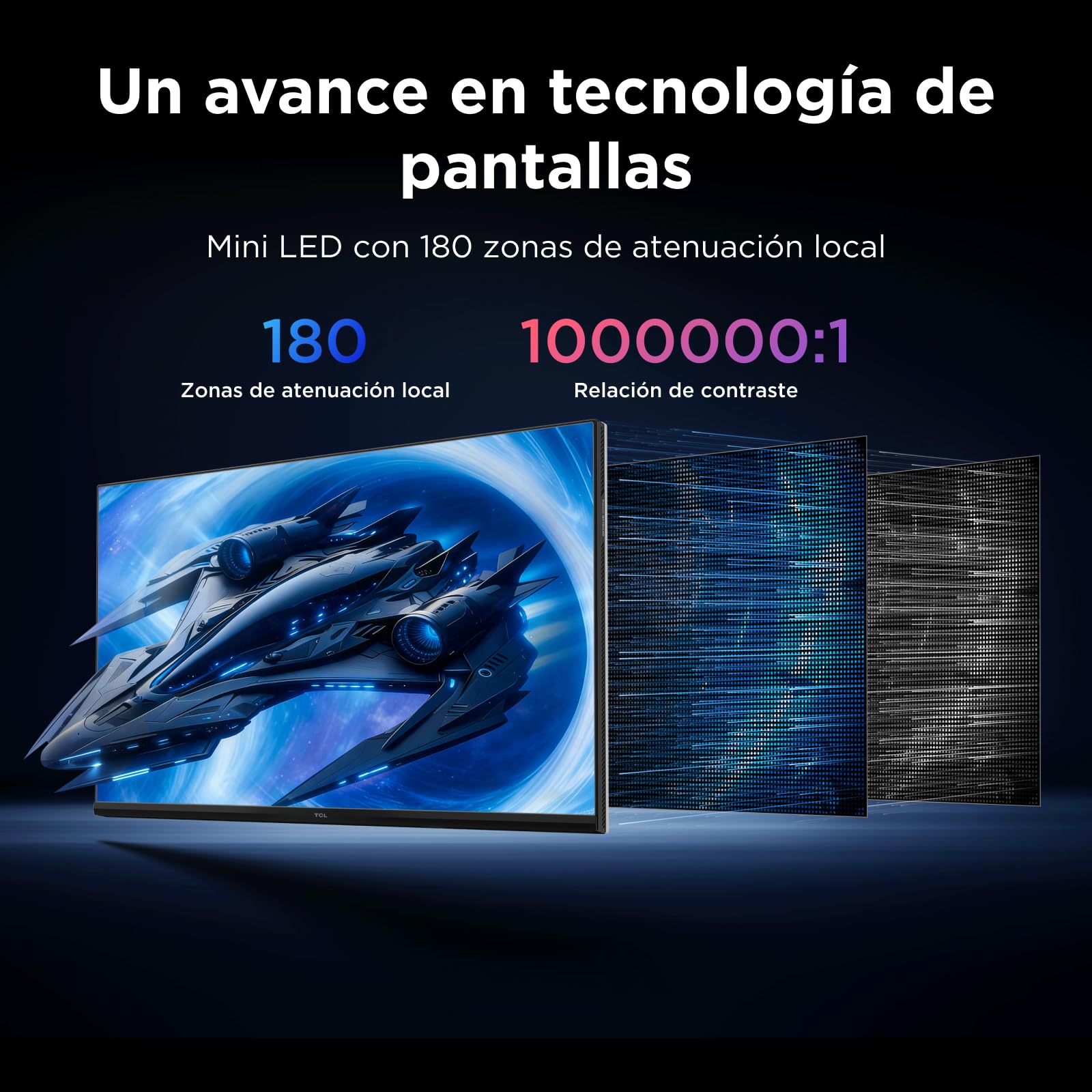 TCL 27G64 Monitor Gaming 27 Pulgadas QD-Mini LED, QHD 2560x1440, 180Hz, Panel Fast-HVA, 600 nits HDR, 1ms, AMD FreeSync Premium, G-Sync Compatible, 97% DCI-P3 — view 6