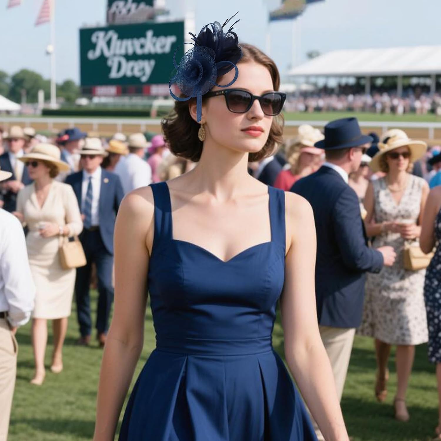 AMCAMI Fascinators Hats with Feather for Women 2026 Derby Hats Small Tea Party Hat with Headband - Image 4