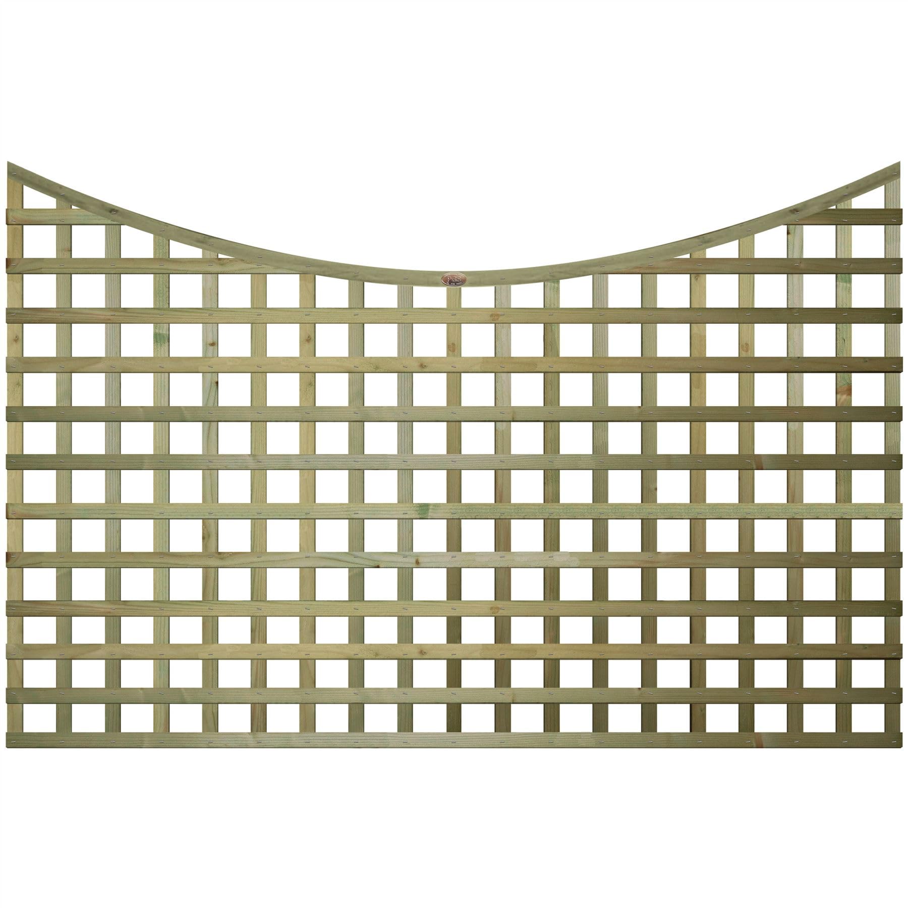 Fence Trellis Panel, 6ft x 4ft Privacy Concave Top Wooden Screen (3 Pack)