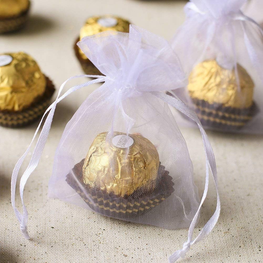 Crаzу Clеаrаnсе 100Pcs Sheer Organza Bags Jewelry Candy Drawstring Pouches for Wedding Party Christmas Favor Gift Bags