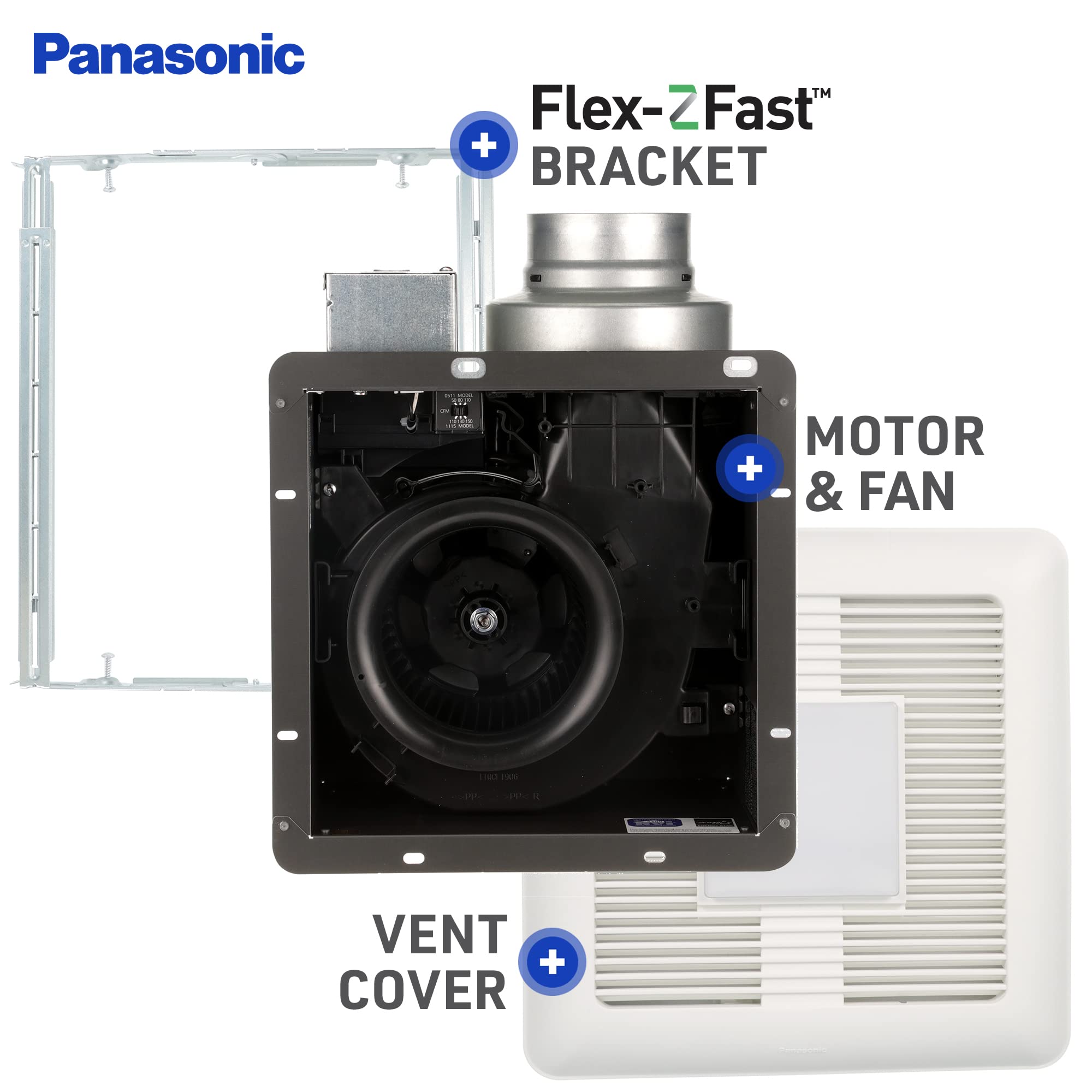 Panasonic FV0511VQL1 WhisperCeiling DC Ventilation Fan with LED Light