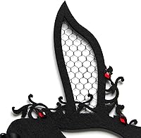 Vista 8 de 2 máscaras de mascarada para mujeres, baile de graduación, media cara, máscara de conejo sexy, máscara de ojos para Navidad, Halloween, fiesta