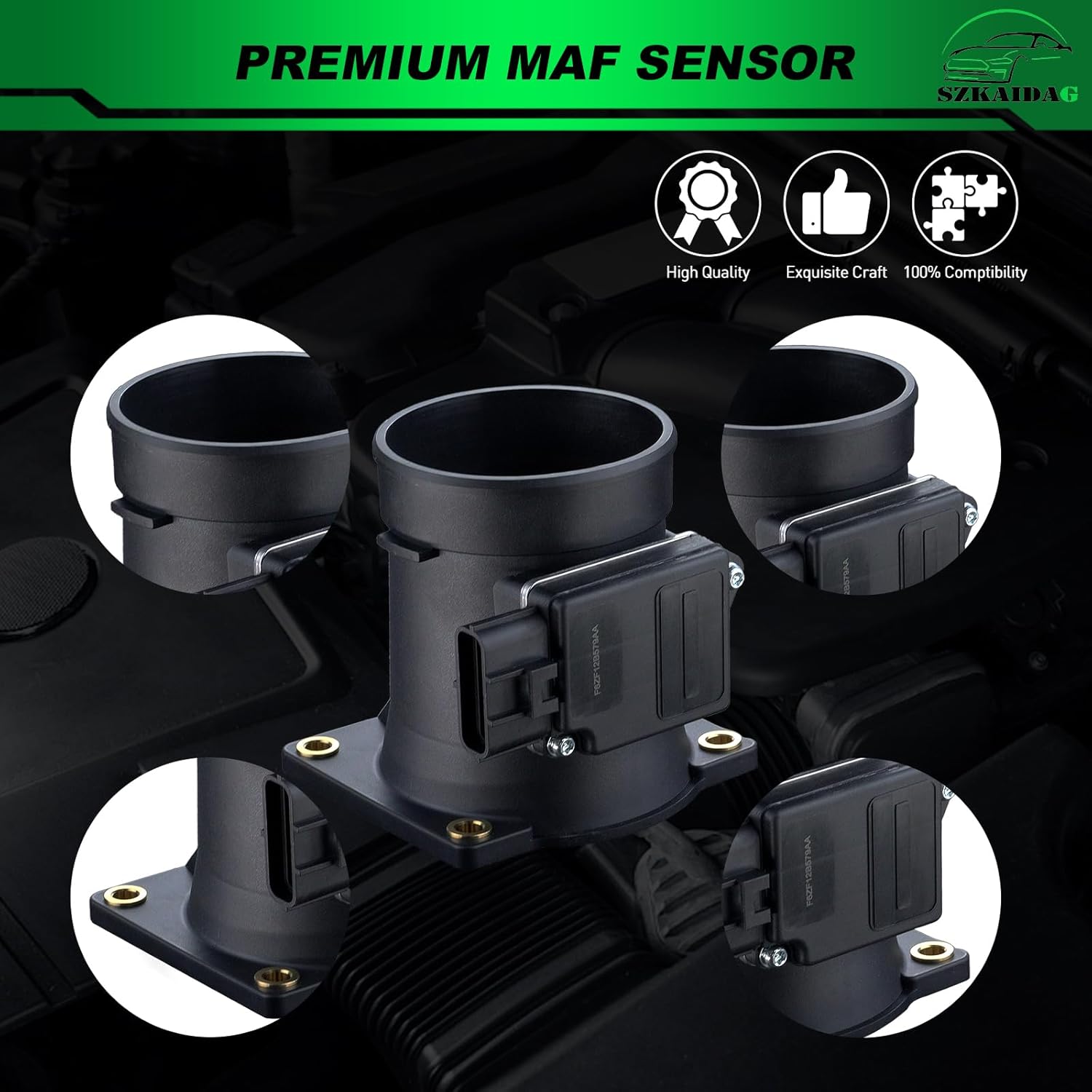Mass Airflow Sensor for:-Ford F150 E150 E250 Econoline Crown Victoria Taurus Windstar for:-Mercury Cougar Grand Marquis Sable for:-Lincoln Town Car 1996-2004 MAF Sensor OE# F6ZF12B579AA