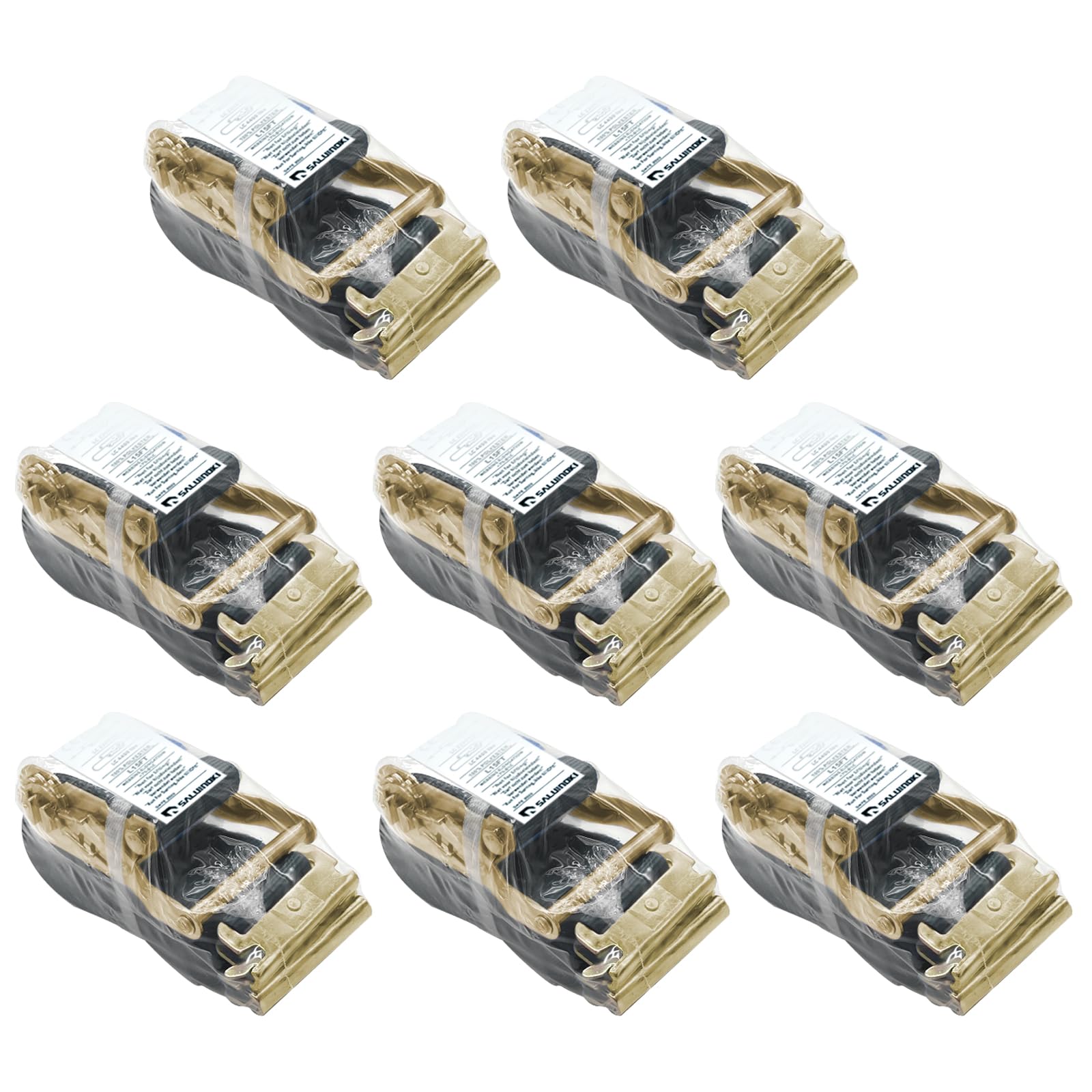 Confezione da 8 cinghie per E-Track a cricchetto Etrack, cinghia nera per camion, resistente, 5,1 cm x 4,5 m, carico di rottura 1995,8 kg, carico di lavoro 2200, accessori per E-Track