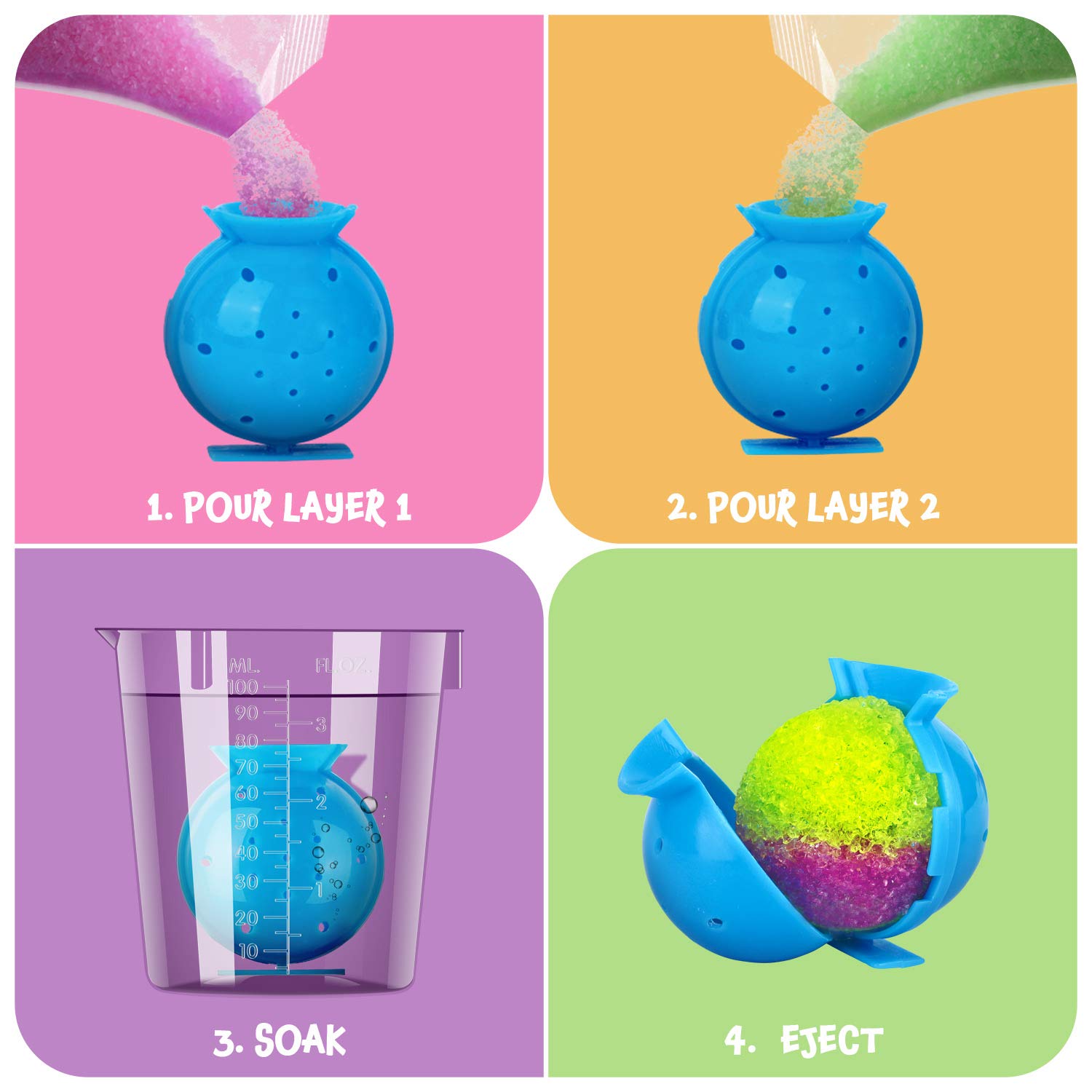 Kit de hasta 30 Bouncy Balls, Juego de Experimentos Científicos de Bricolaje, Moldes de Bolas Múltiples para Niños Niñas 6 7 8 9 10 Años
