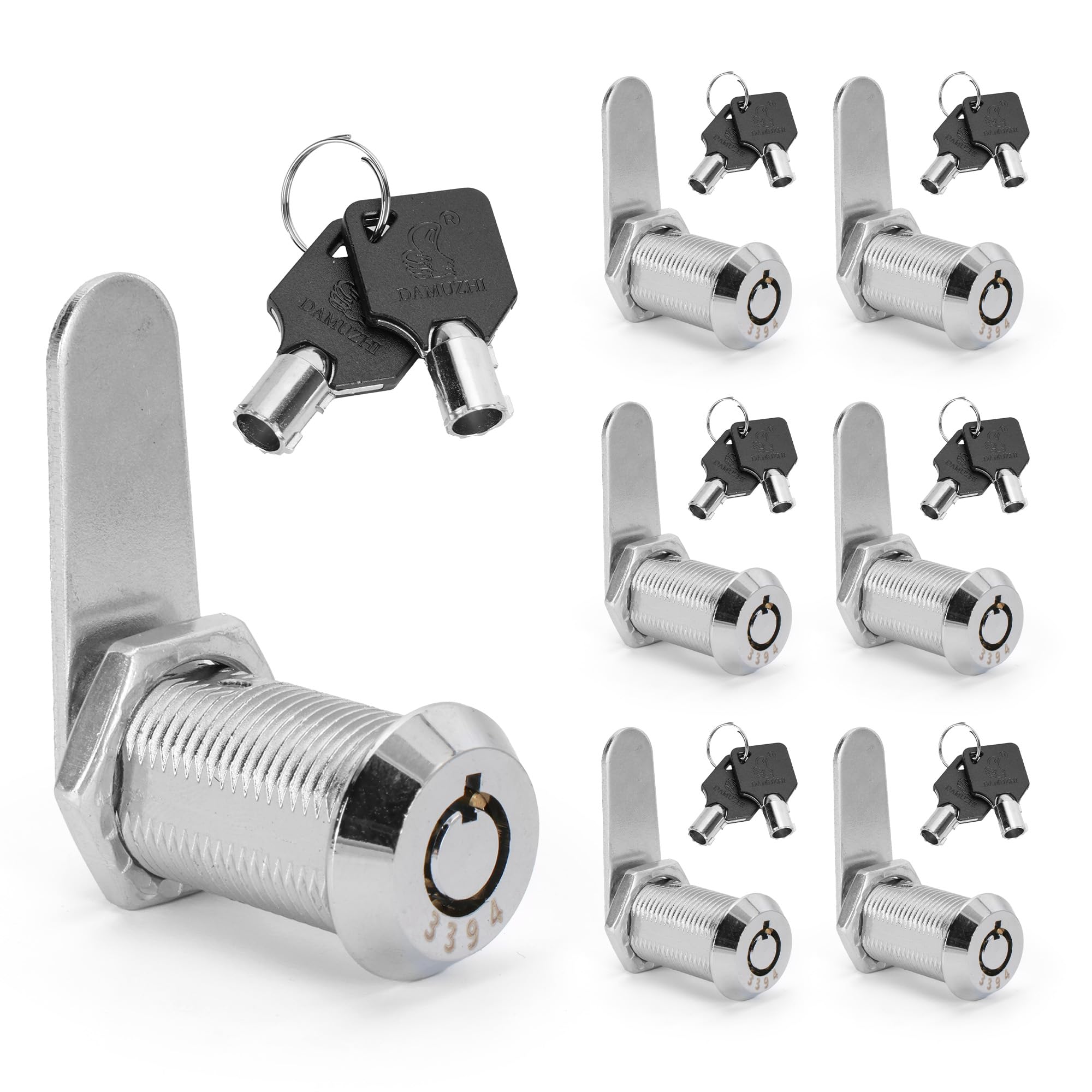YKUKIZEE 6PCS 25MM Thread Tubular Cam Lock with 2 Different Key Cylinder