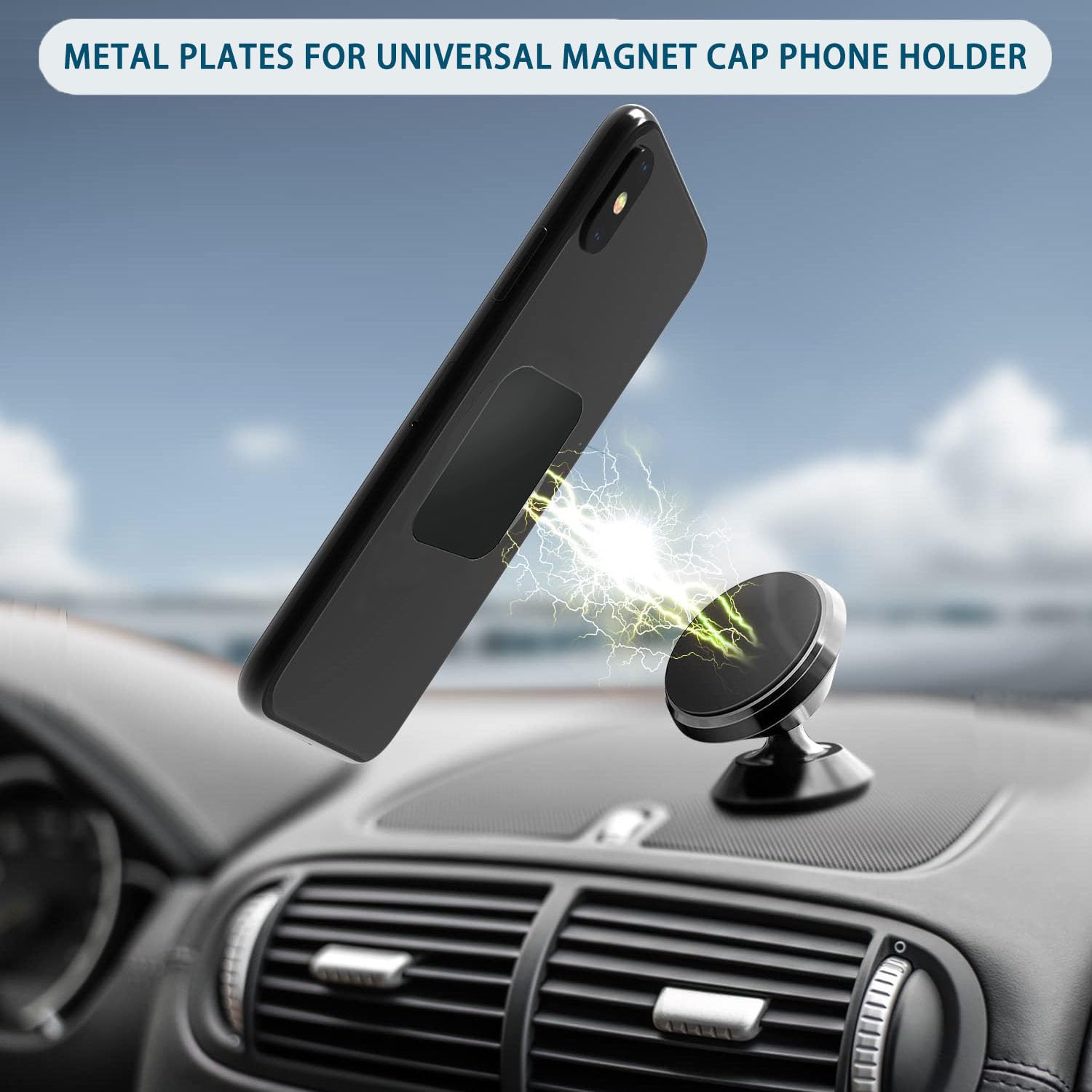 Ormromra Metalen Plaatjes, Zelfklevende Mobiele Telefoon, 6 Stuks, Ultradunne Magnetische Plaat, Accessoires Voor Autotelefoonhouder ( Rechthoekig