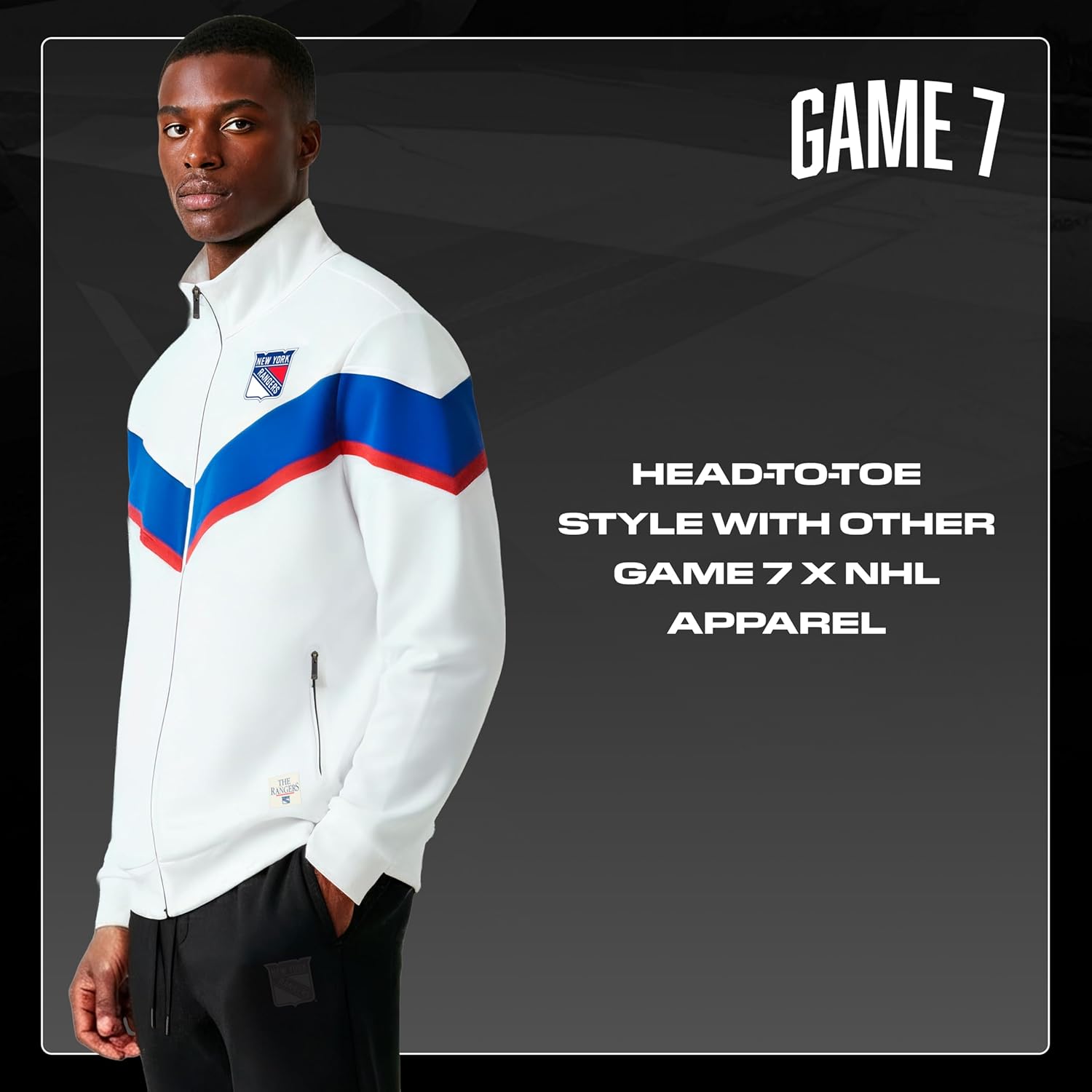 GAME 7 NHL mens X Nhl Men's Officially Licensed Long Sleeve Neoprene Zip Up Sweatshirt - Image 7