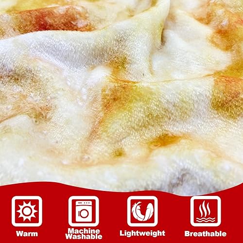 Miniatura 6 de Manta de pizza de queso para adultos, manta grande de franela suave y cómoda para niños, novedad de cosas raras y regalos de broma para estudiantes