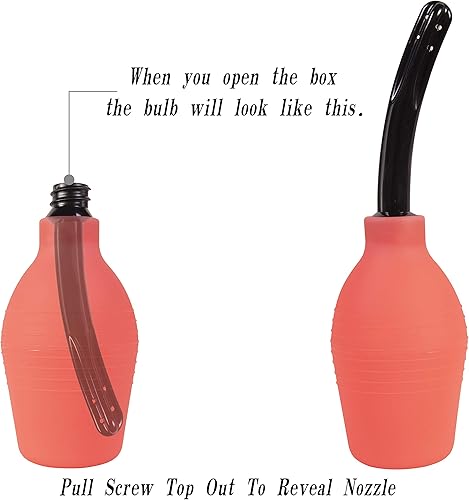 Miniatura 3 de Abyclean Enema de ducha anal, bulbo de enema, ducha vaginal, limpiador de enema para la salud de mujeres u hombres (310ml Rojo)