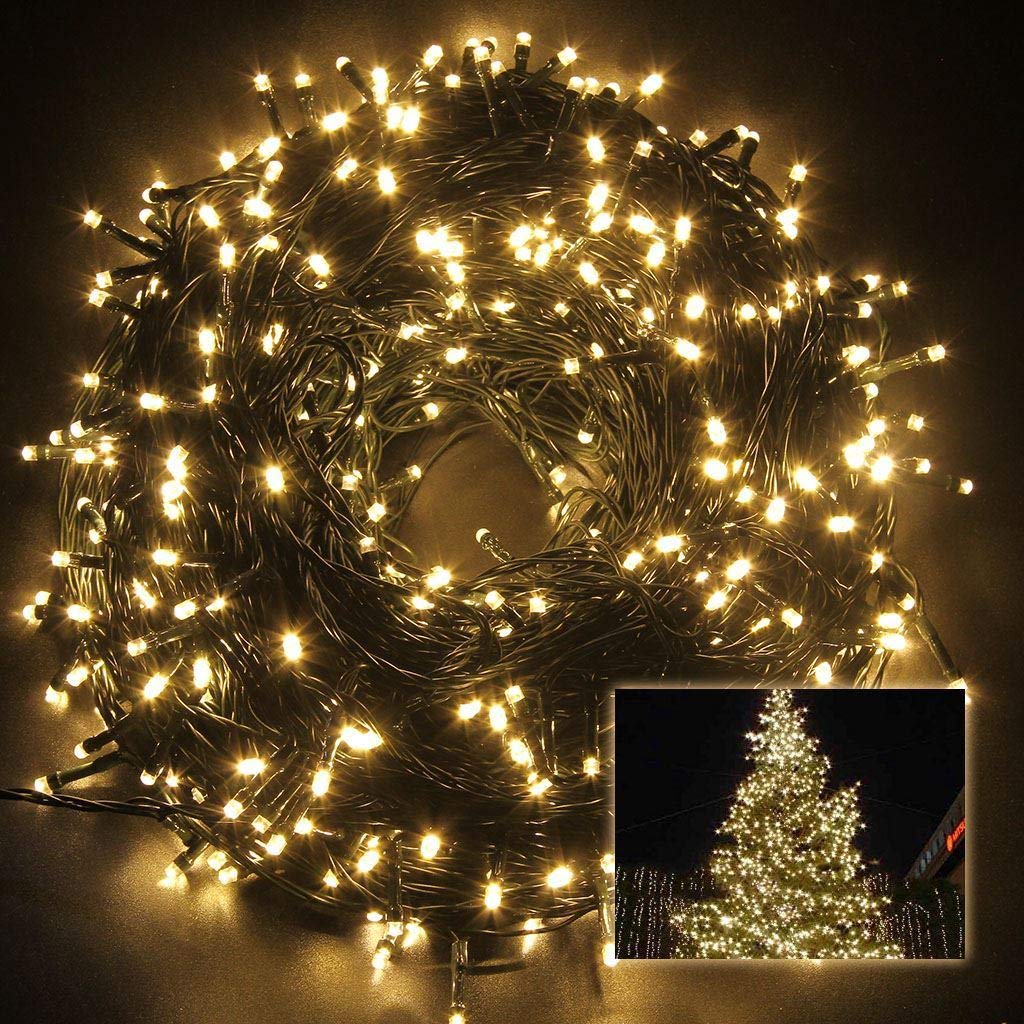 SHATCHI 300LEDs Christmas Tree Fairy String Lights 30m Lit - Multifunction 8 Light Modes, Timer, Memory, Indoor/Outdoor Low Voltage Waterproof Home Decorations