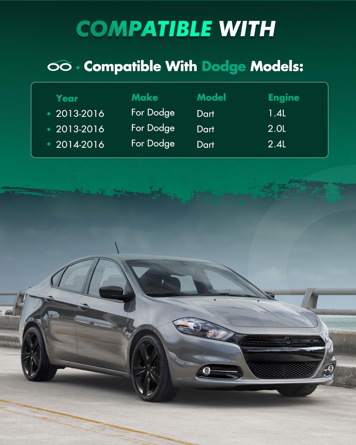 SCITOO - Front Complete Strut & Coil Spring Assembly Fits 2013 2014 2015 2016 for Dodge Dart with 272642 172642 11726 - Set of 2