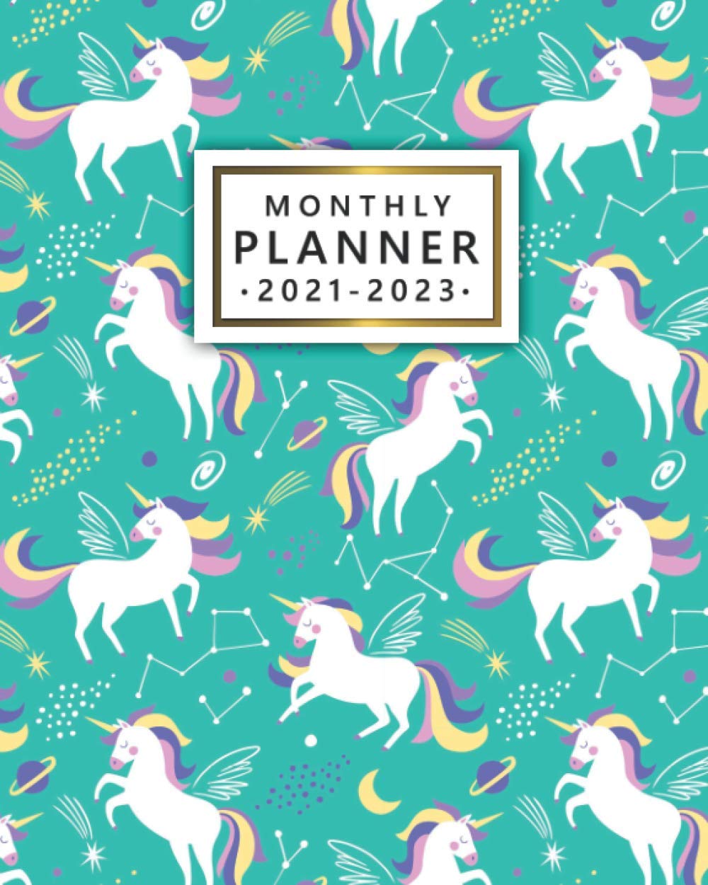 Buy Monthly Planner 2021-2023: Fantasy Unicorn 3 Year Agenda, Diary
