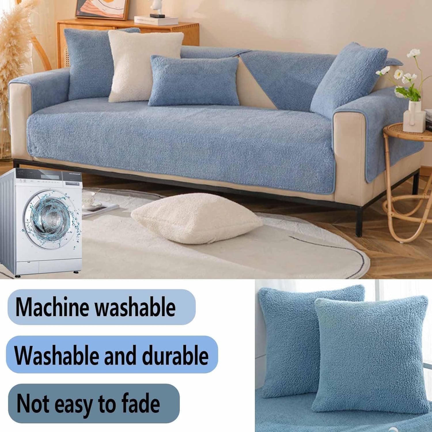 YSZBD Funda de Protección para Sofá de Esquina para Perros y Gatos, Manta para Exteriores y Coche - Lightblue 90x240cm