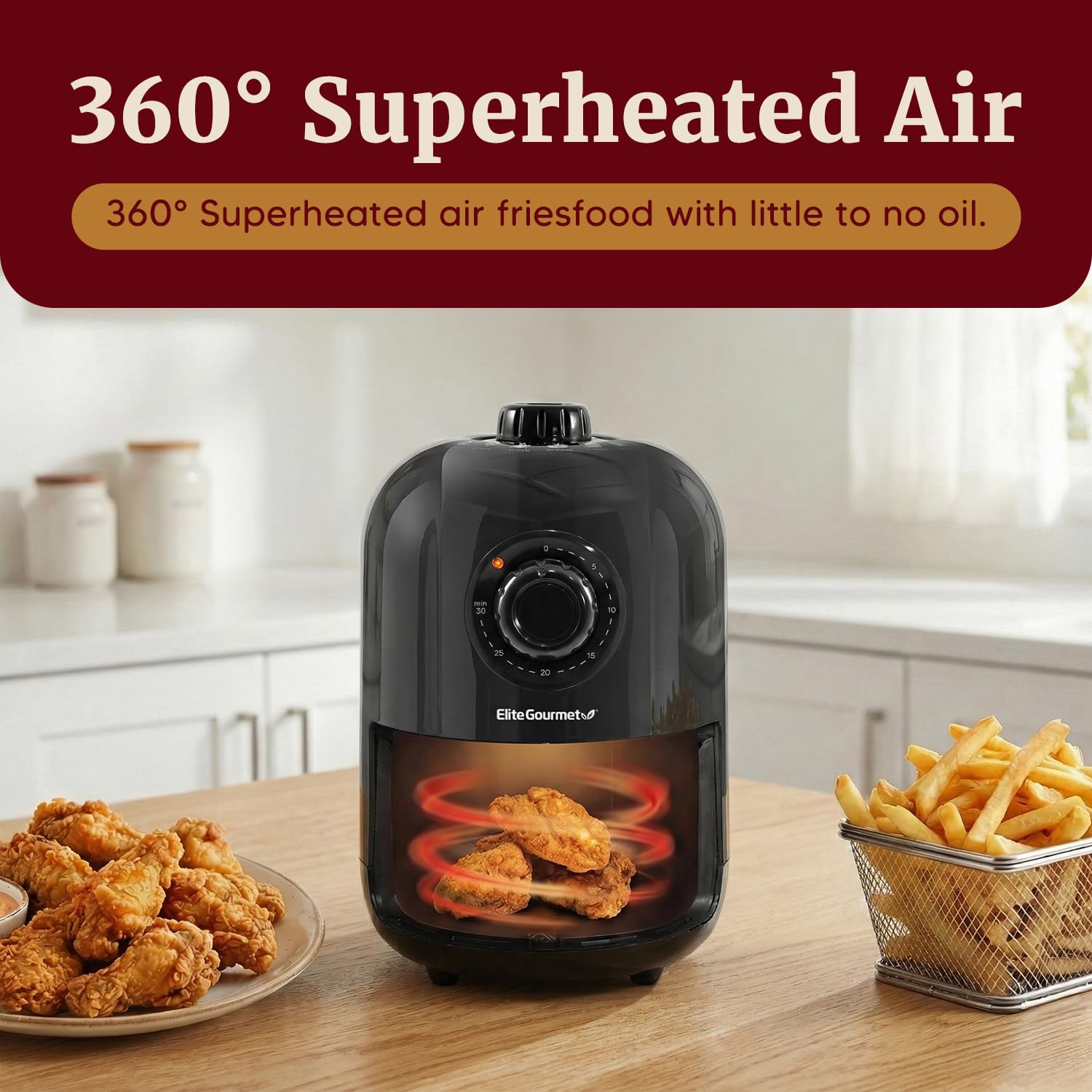 Amazon.com: Elite Gourmet EAF-1121X Personal 1.1 Qt. Compact Space  display picture 1