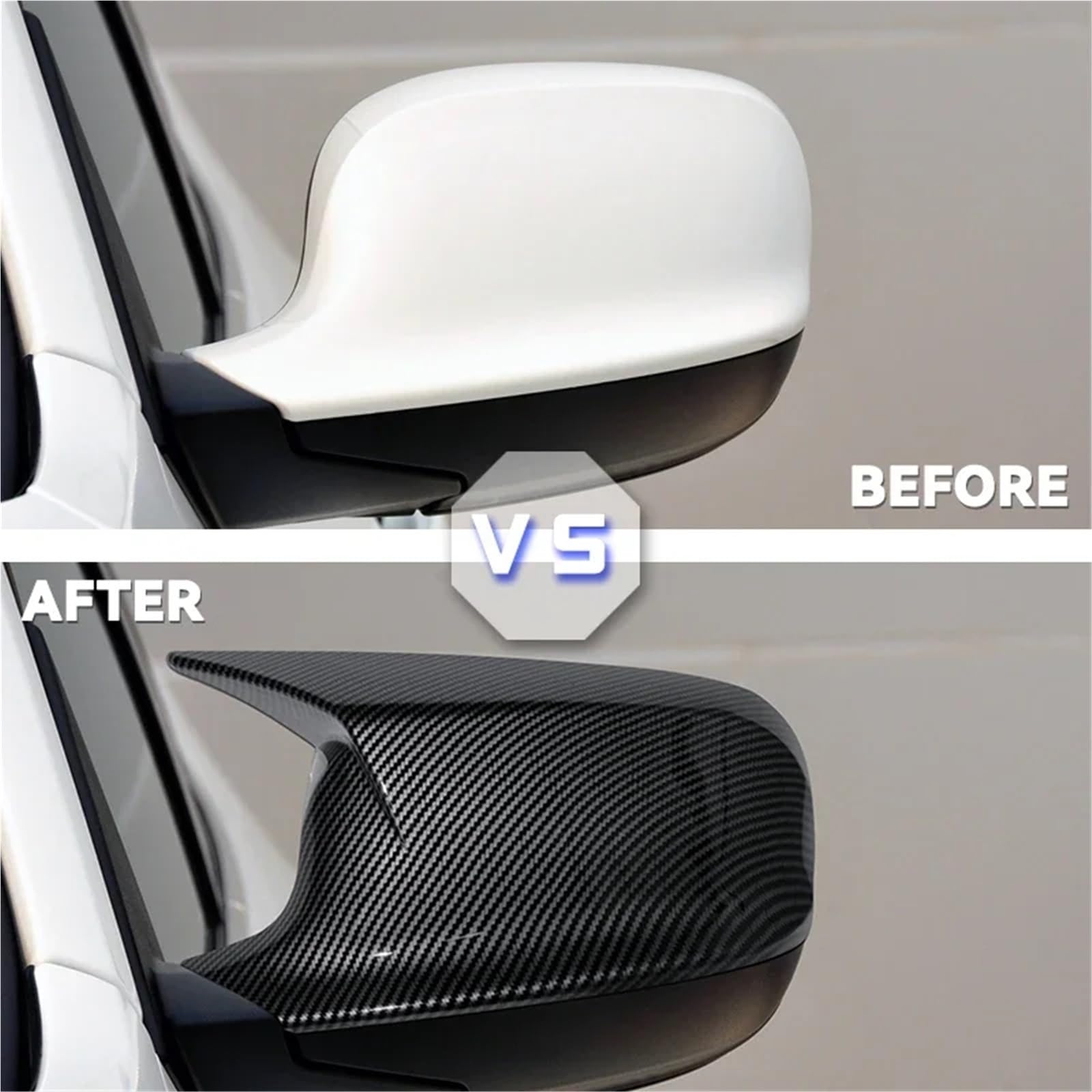 Auto Spiegelkappen Für X3 F25 X1 E84 Pre-LCI 2010–2013 | Schwarzer Carbon Style Rückspiegel-Abdeckkappen-Koffer(Gloss Black)