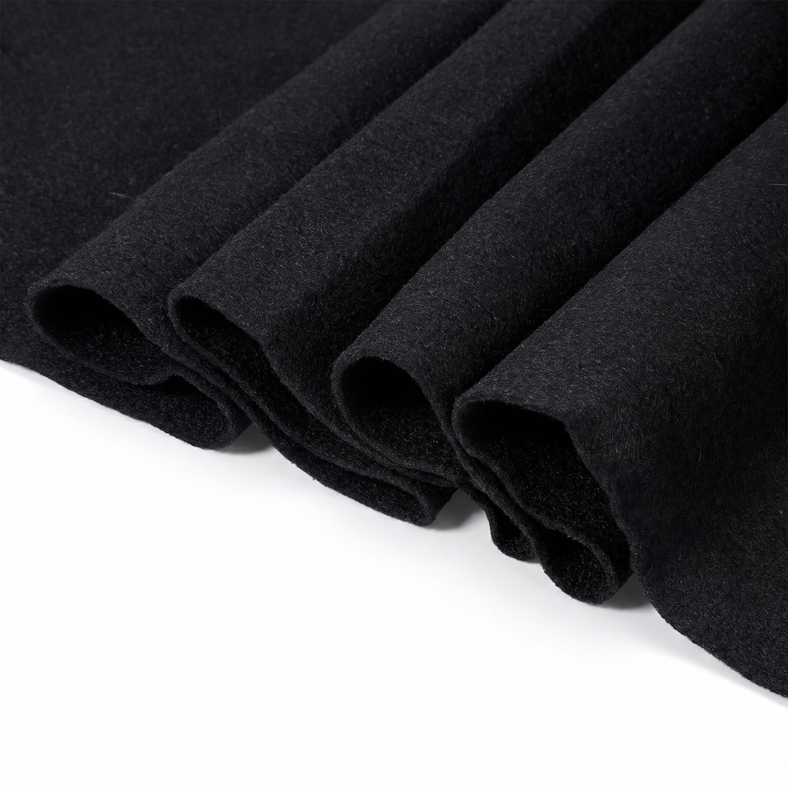 Black Felt Fabric 90 x 90cm/1.4mm Thick Soft Durable Felt Fabric Sheet by The Yard Large Craft Felts Roll for DIY Sewing Patchwork