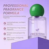 Vista 2 de Spray oral probiótico, combo de sabor a menta y melocotón, espray de aliento con prebióticos y probióticos, frescura duradera, sin alcohol, cómodo