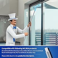 Vista 2 de MR.SIGA Poste de extensión de 54.3 pulgadas de largo, poste de aluminio ajustable de 4 piezas para escobilla de ventana